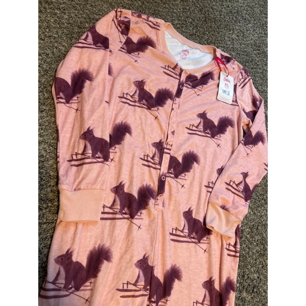 Pink Button Front Raccoon Onsie Pajama - Picture 3 of 4